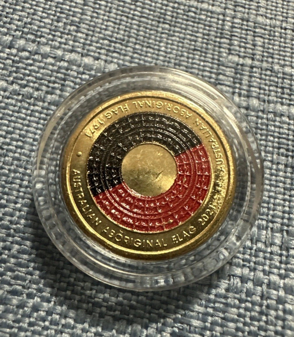 2021 Aboriginal Flag UNC $2 coin in capsule